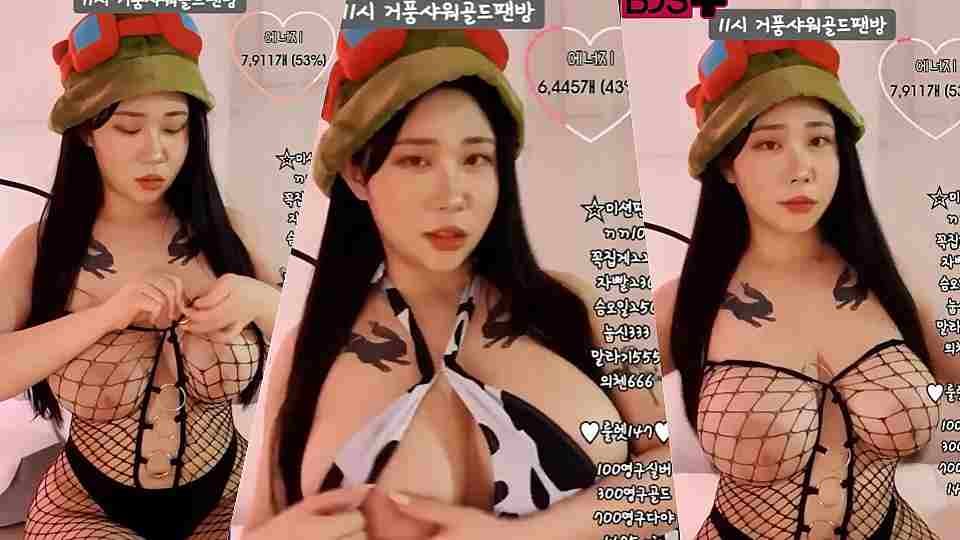 天然巨乳韩国BJ小姐姐，奶子甩到你眼晕，抱着个熊娃娃发骚发春淫叫！